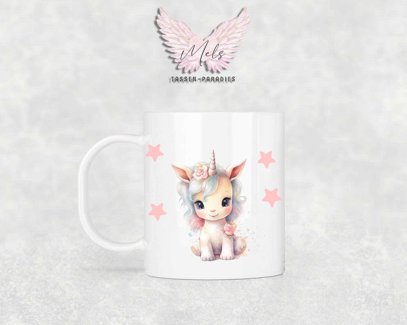 Personalisierte Kinder Tasse Einhorn 2 - mit und ohne Name