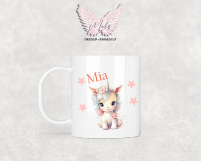 Personalisierte Kinder Tasse Einhorn 2 - mit und ohne Name