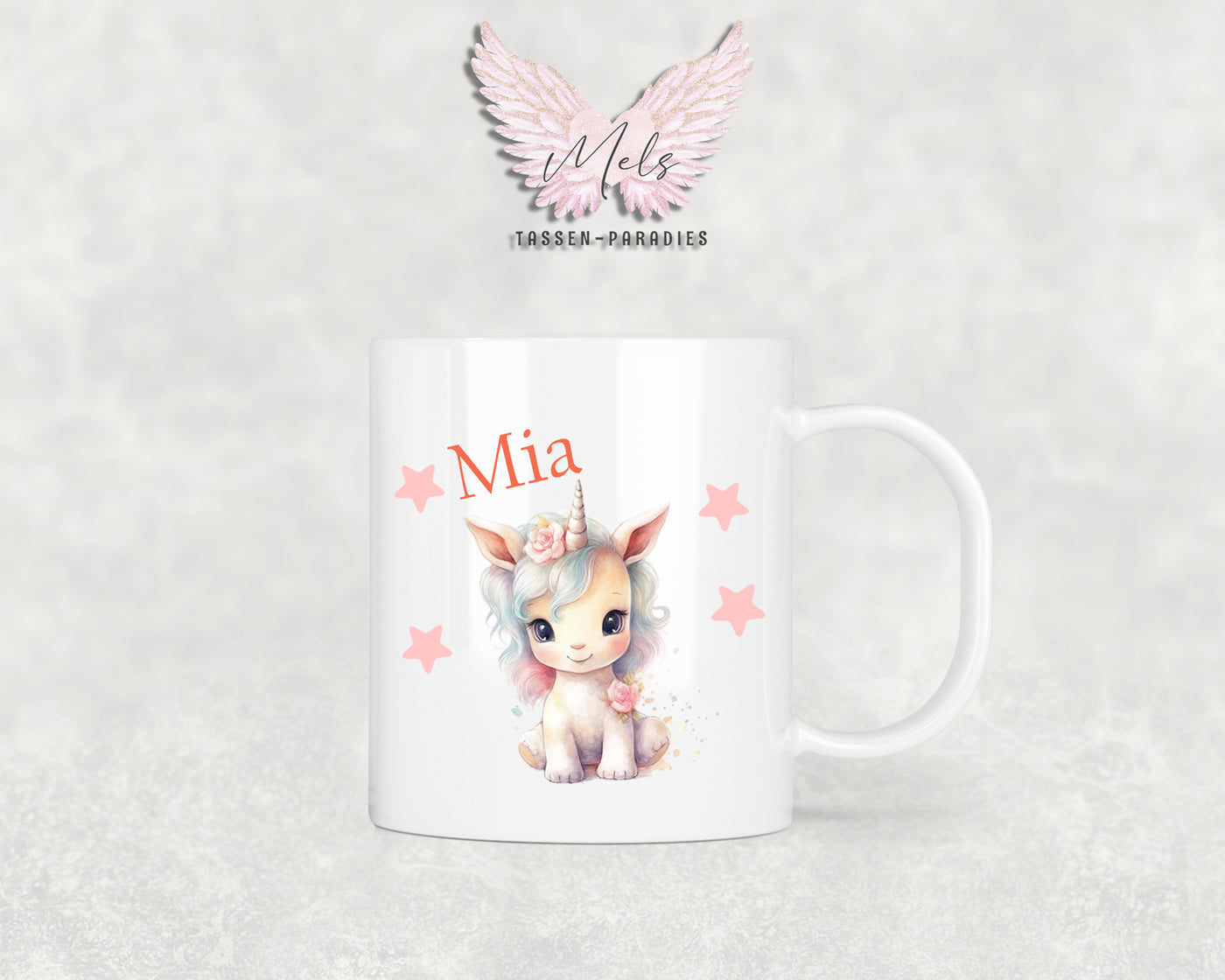 Personalisierte Kinder Tasse Einhorn 2 - mit und ohne Name