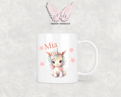 Personalisierte Kinder Tasse Einhorn 2 - mit und ohne Name