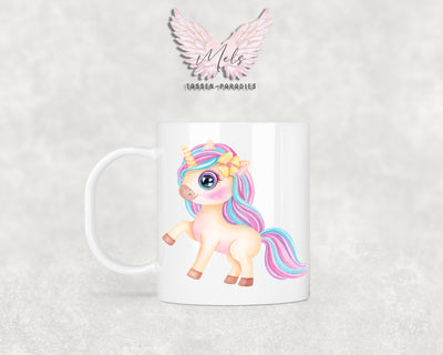 Personalisierte Kinder Tasse Einhorn 22 - mit und ohne Name