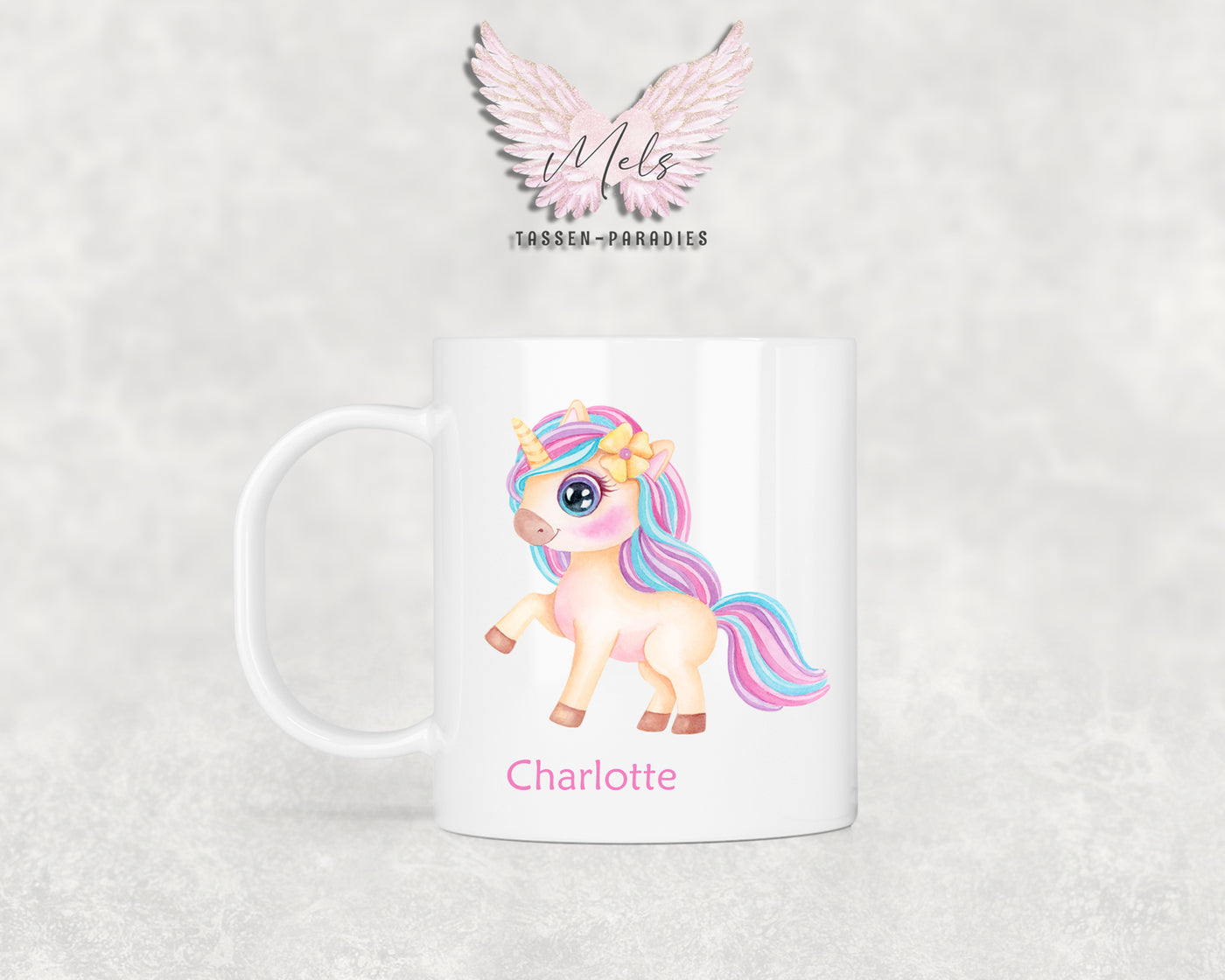 Personalisierte Kinder Tasse Einhorn 22 - mit und ohne Name
