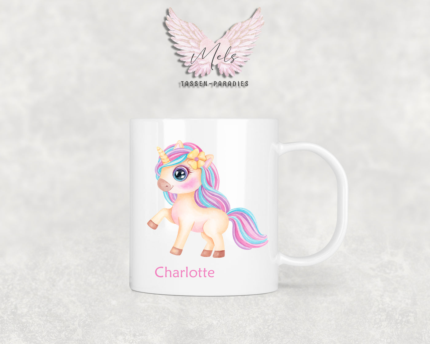 Personalisierte Kinder Tasse Einhorn 22 - mit und ohne Name