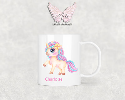Personalisierte Kinder Tasse Einhorn 22 - mit und ohne Name