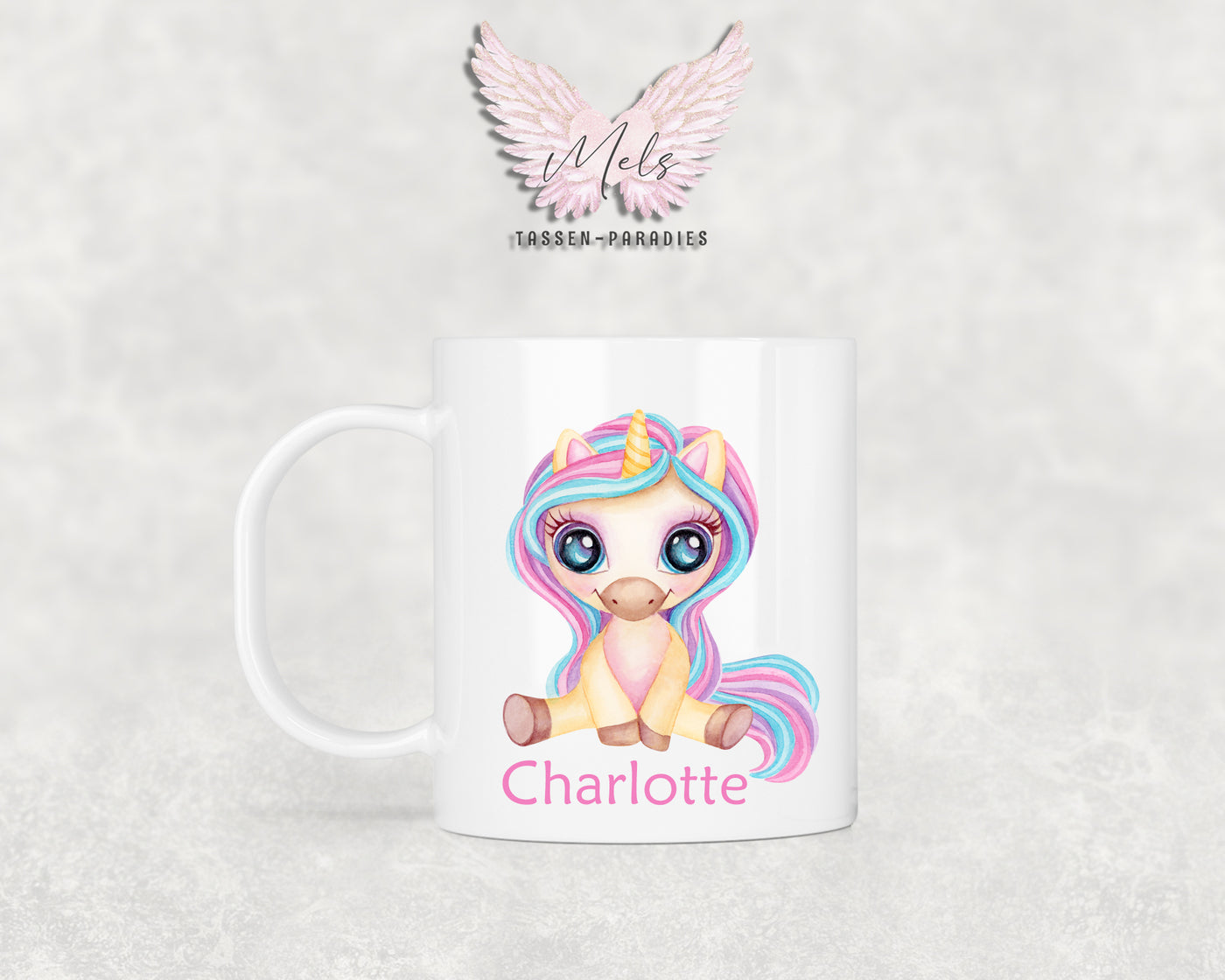 Personalisierte Kinder Tasse Einhorn 23 - mit und ohne Name