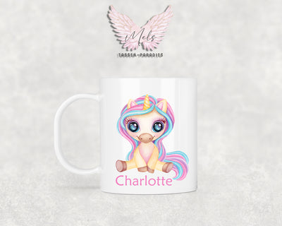 Personalisierte Kinder Tasse Einhorn 23 - mit und ohne Name