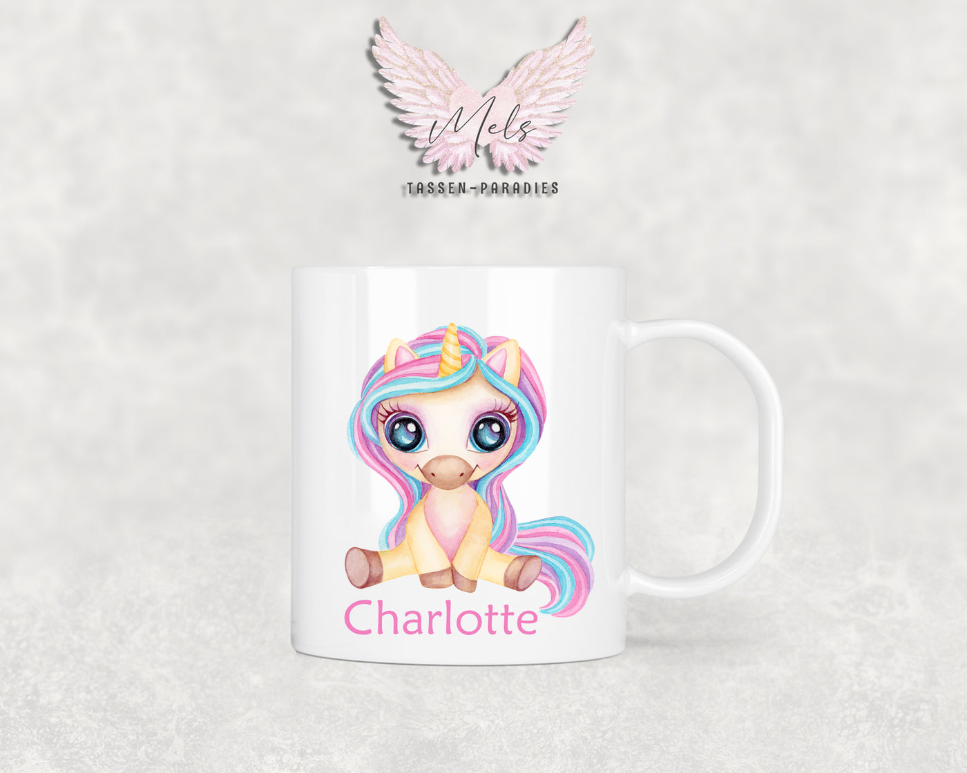 Personalisierte Kinder Tasse Einhorn 23 - mit und ohne Name