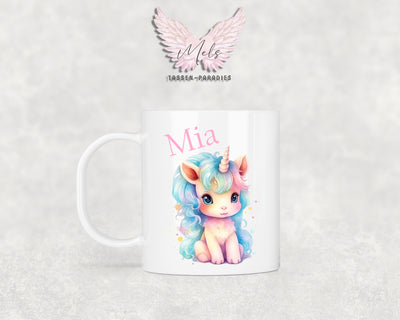 Personalisierte Kinder Tasse Einhorn 3 - mit und ohne Name