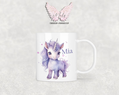 Personalisierte Kinder Tasse Einhorn 4 - mit und ohne Name