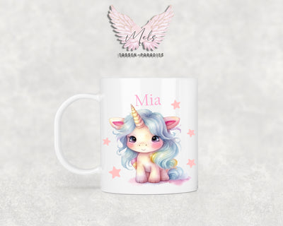 Personalisierte Kinder Tasse Einhorn 5 - mit und ohne Name