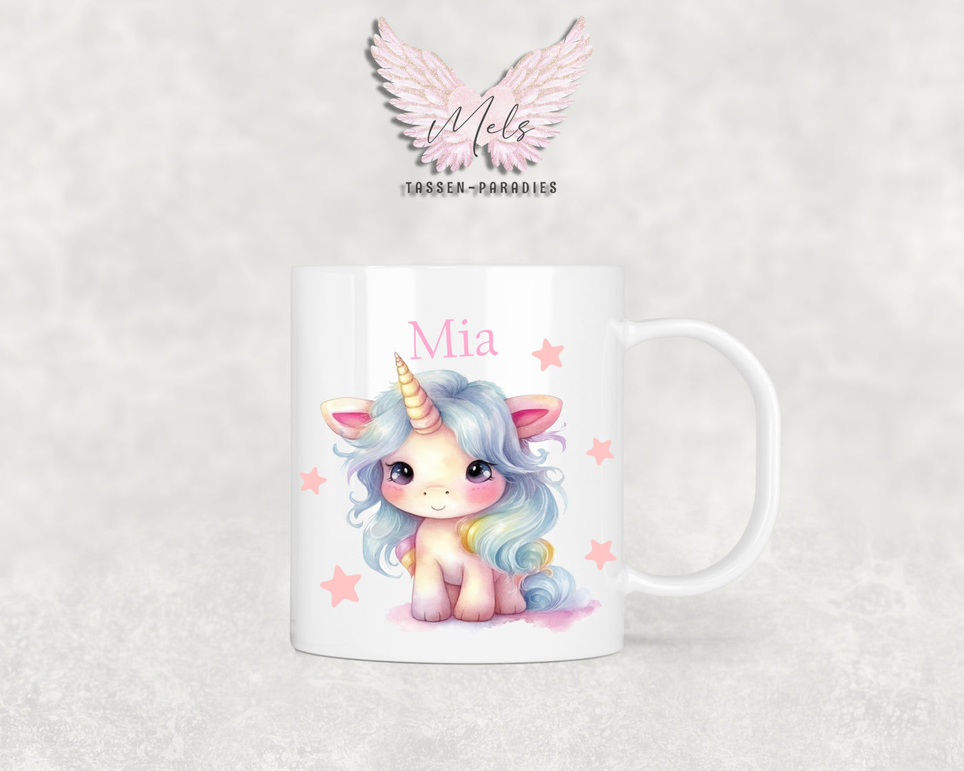 Personalisierte Kinder Tasse Einhorn 5 - mit und ohne Name