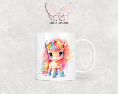 Personalisierte Kinder Tasse Einhorn 6 - mit und ohne Name