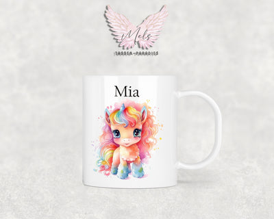 Personalisierte Kinder Tasse Einhorn 6 - mit und ohne Name
