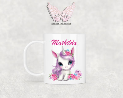 Personalisierte Kinder Tasse Einhorn 7 - mit und ohne Name