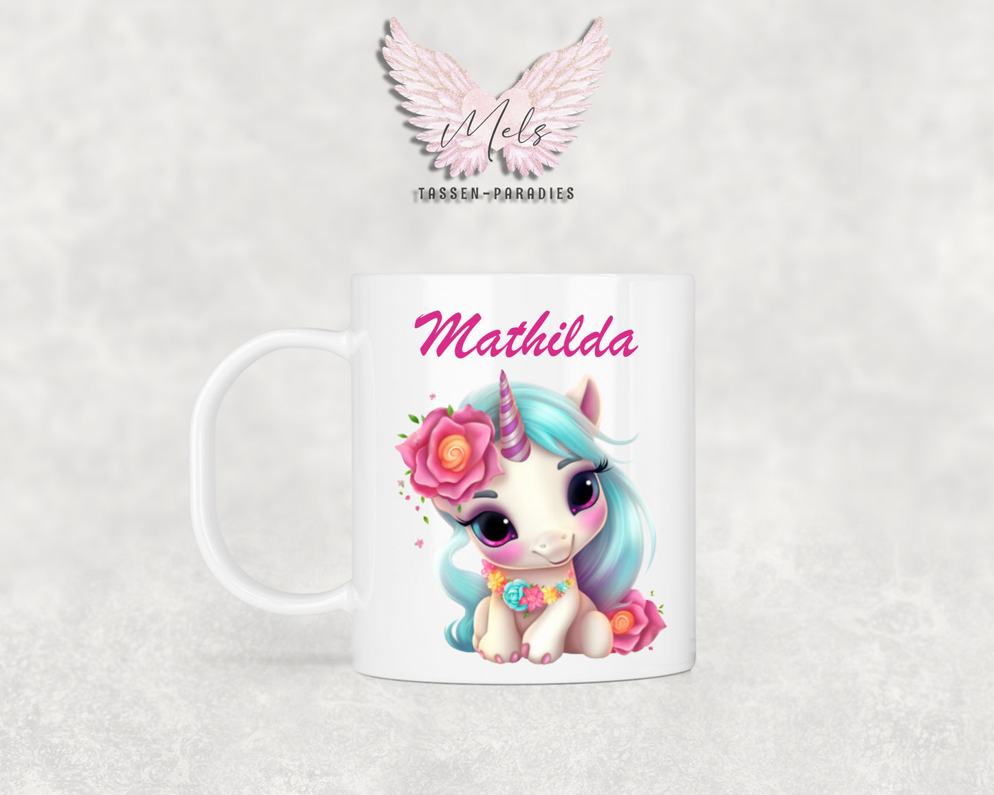 Personalisierte Kinder Tasse Einhorn 8 - mit und ohne Name