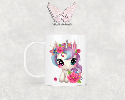 Personalisierte Kinder Tasse Einhorn 9 - mit und ohne Name