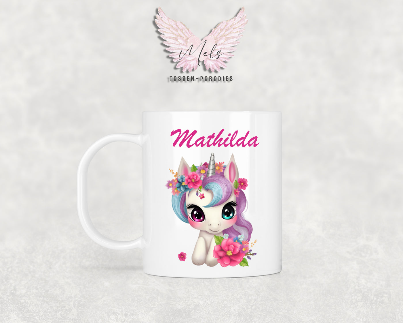 Personalisierte Kinder Tasse Einhorn 9 - mit und ohne Name