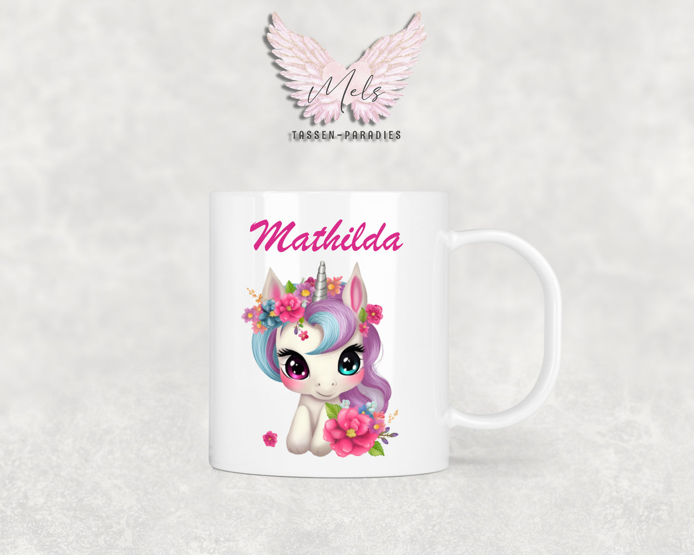 Personalisierte Kinder Tasse Einhorn 9 - mit und ohne Name