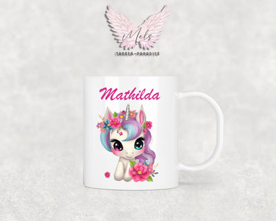 Personalisierte Kinder Tasse Einhorn 9 - mit und ohne Name