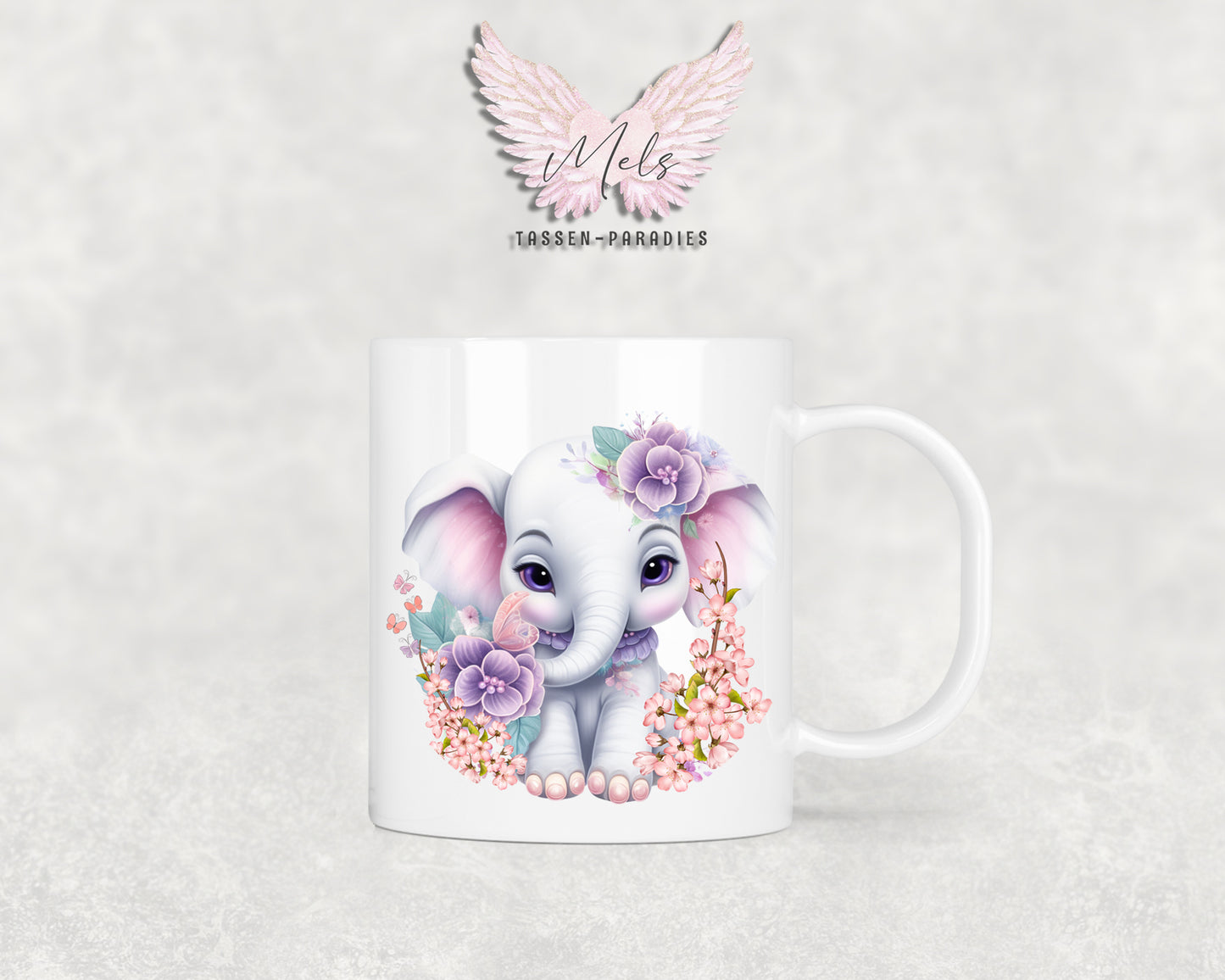 Personalisierte Kinder Tasse Elefant 1 - mit und ohne Name