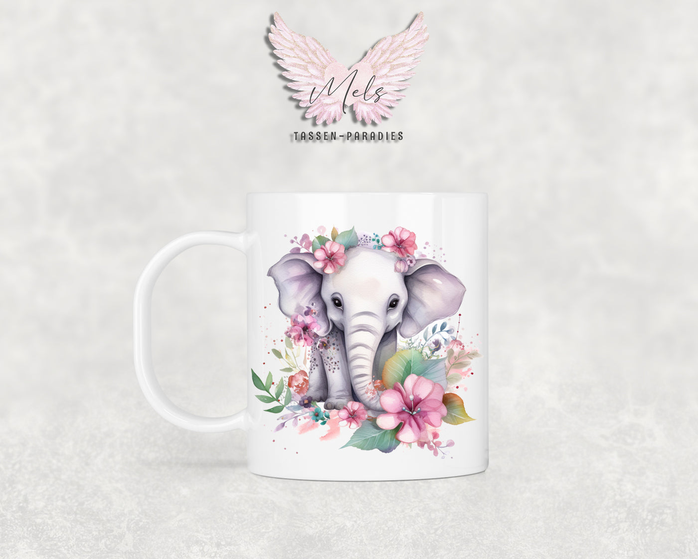 Personalisierte Kinder Tasse Elefant 2 - mit und ohne Name
