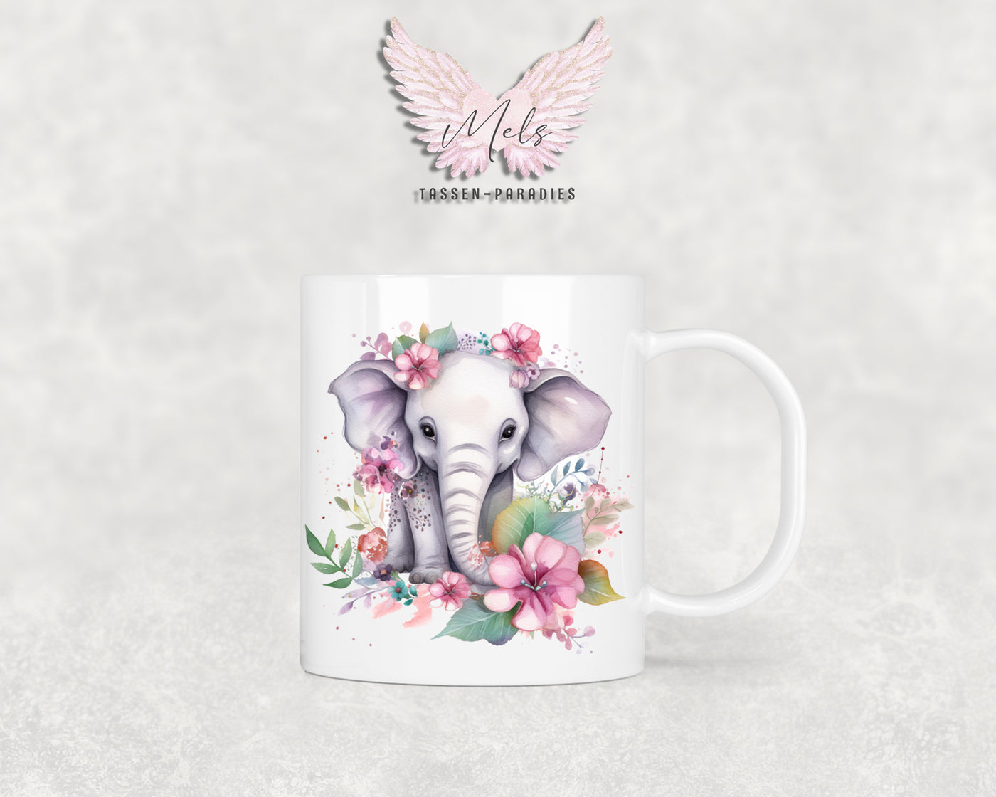 Personalisierte Kinder Tasse Elefant 2 - mit und ohne Name