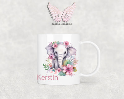 Personalisierte Kinder Tasse Elefant 2 - mit und ohne Name