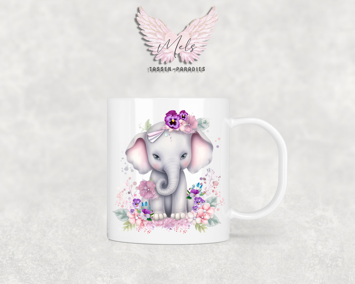 Personalisierte Kinder Tasse Elefant 3 - mit und ohne Name