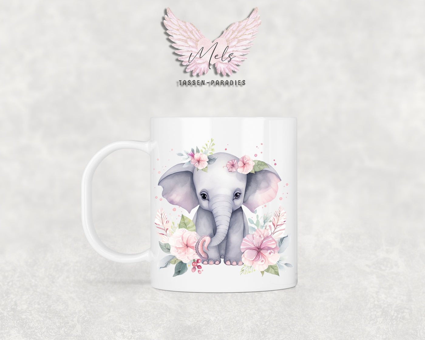Personalisierte Kinder Tasse Elefant 5 - mit und ohne Name