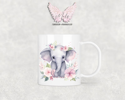 Personalisierte Kinder Tasse Elefant 5 - mit und ohne Name