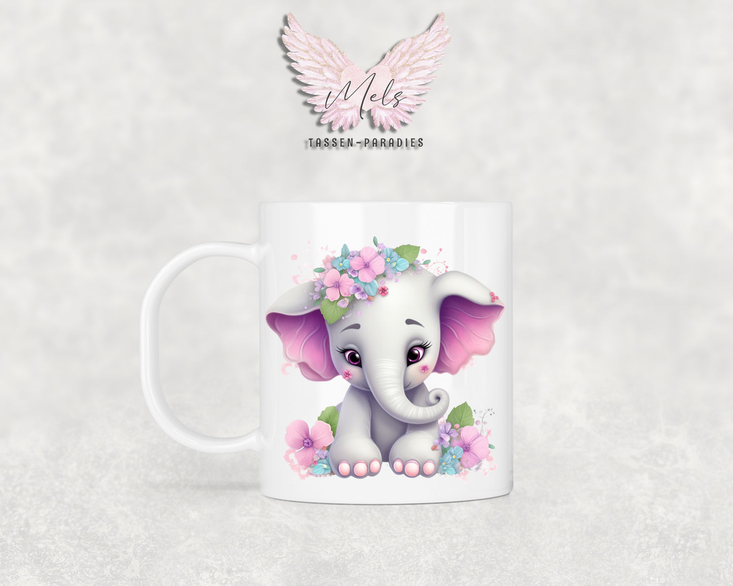 Personalisierte Kinder Tasse Elefant 6 - mit und ohne Name