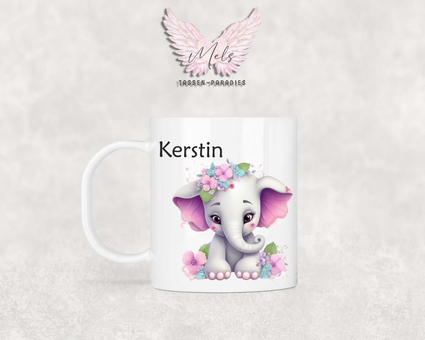 Personalisierte Kinder Tasse Elefant 6 - mit und ohne Name