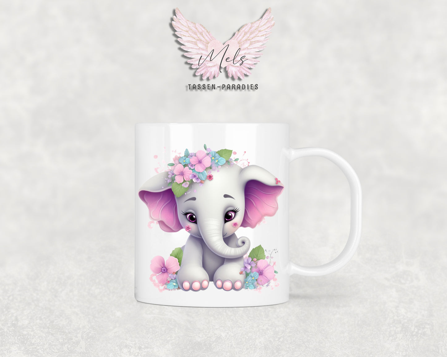 Personalisierte Kinder Tasse Elefant 6 - mit und ohne Name