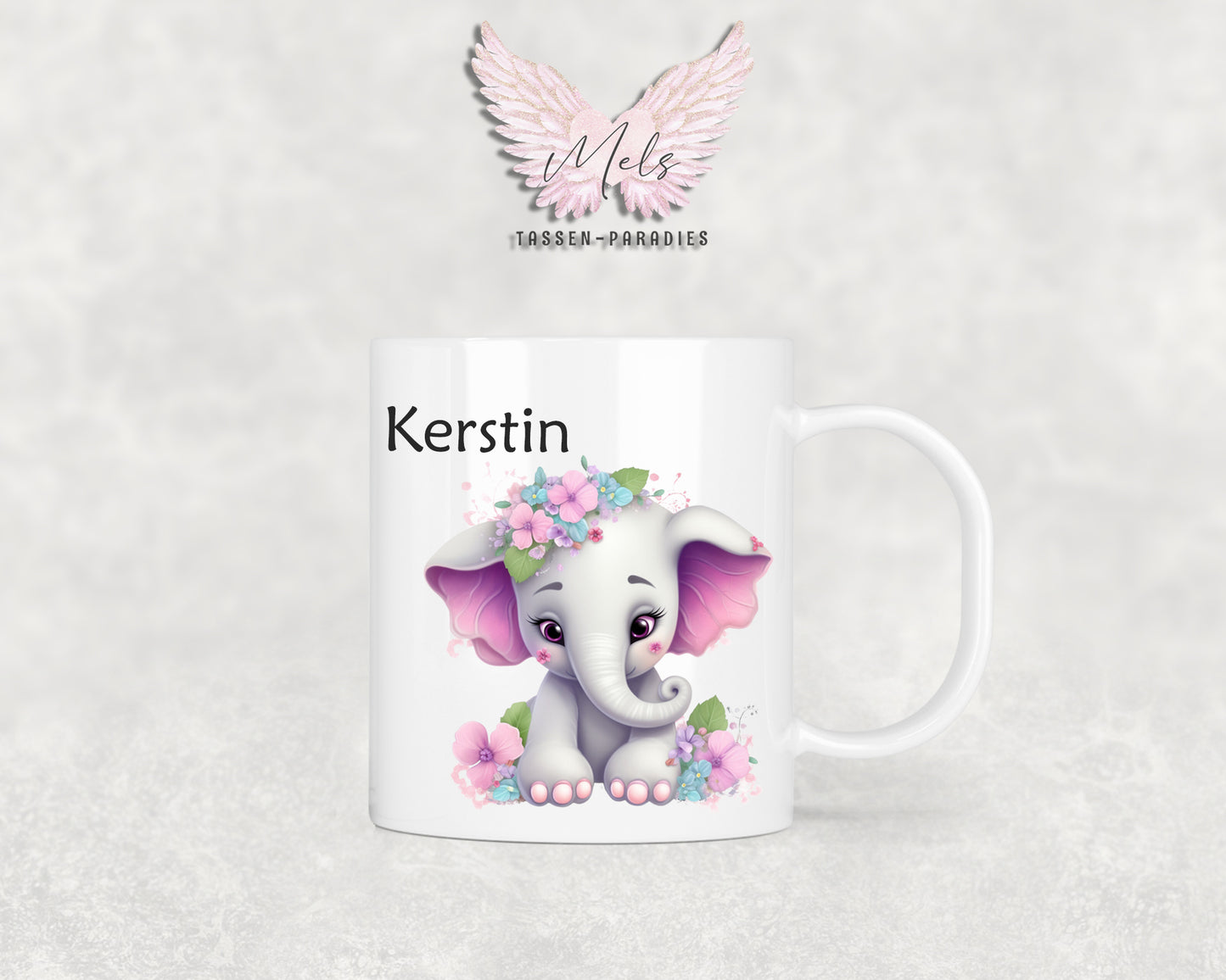 Personalisierte Kinder Tasse Elefant 6 - mit und ohne Name