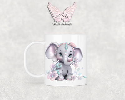 Personalisierte Kinder Tasse Elefant 7 - mit und ohne Name