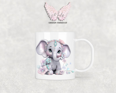 Personalisierte Kinder Tasse Elefant 7 - mit und ohne Name