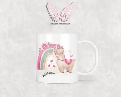 Personalisierte Kinder Tasse Lama 5 - mit und ohne Name
