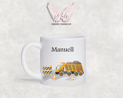 Personalisierte Kinder Tasse Baustelle 2 - mit und ohne Name