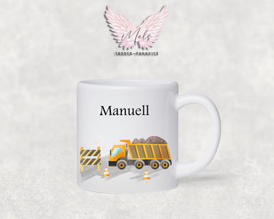 Personalisierte Kinder Tasse Baustelle 2 - mit und ohne Name