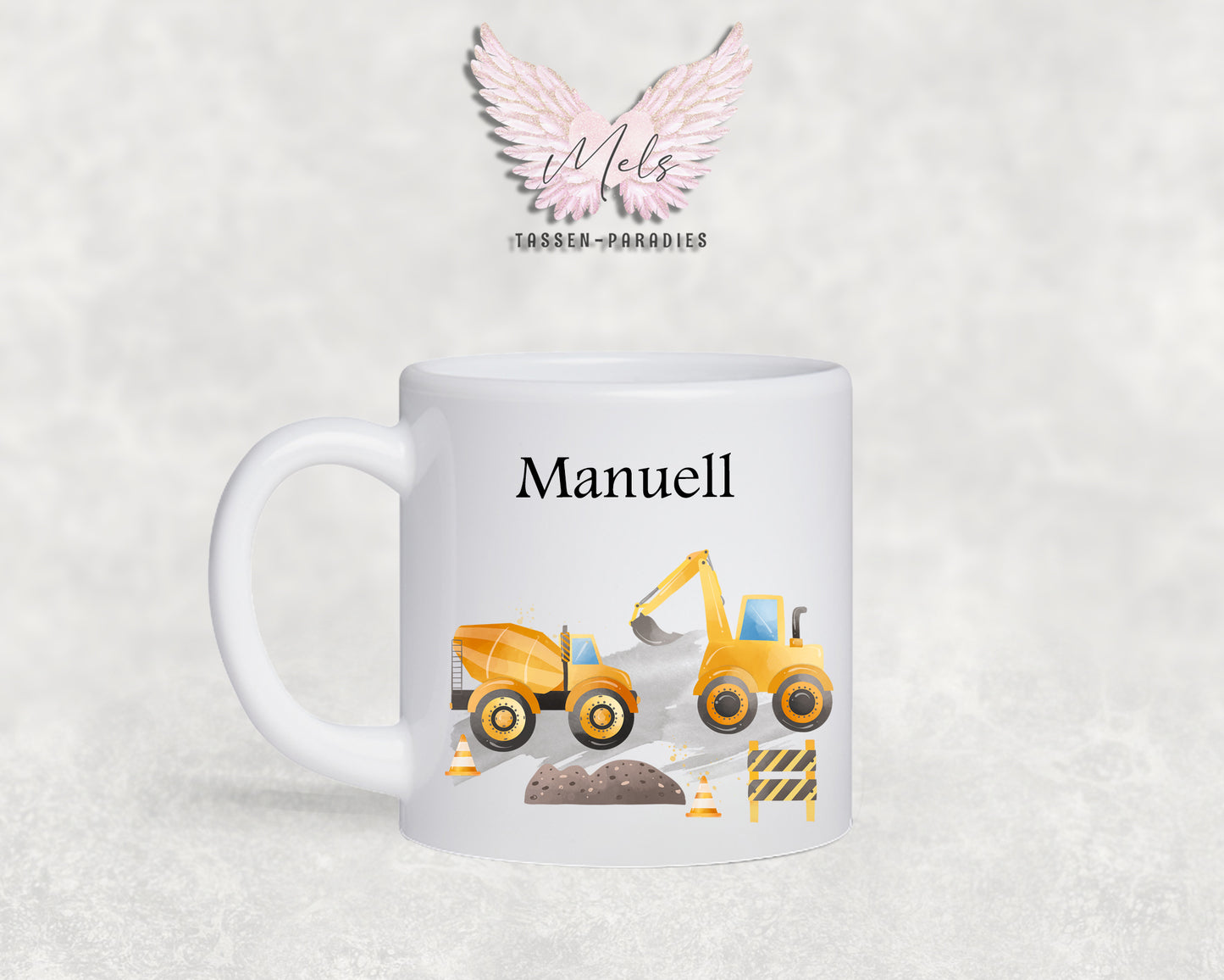 Personalisierte Kinder Tasse Baustelle 3 - mit und ohne Name