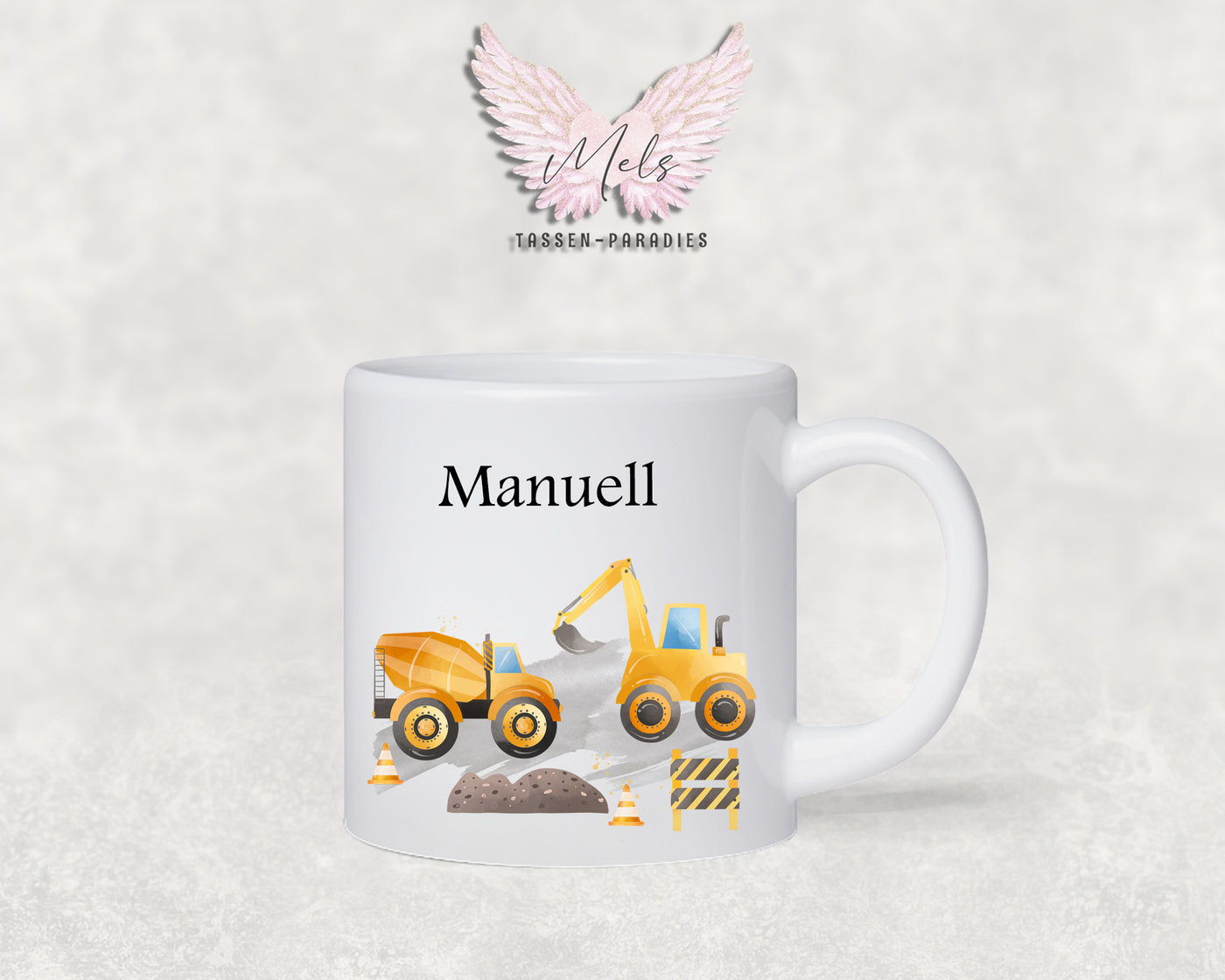 Personalisierte Kinder Tasse Baustelle 3 - mit und ohne Name
