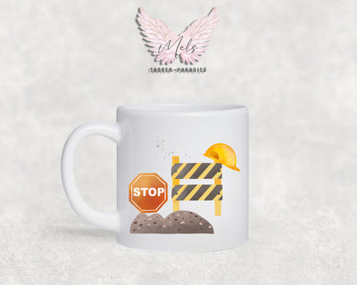 Personalisierte Kinder Tasse Baustelle 5 - mit und ohne Name