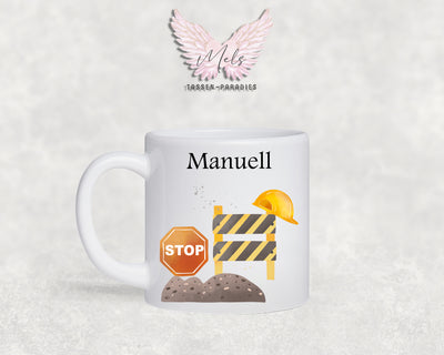 Personalisierte Kinder Tasse Baustelle 5 - mit und ohne Name