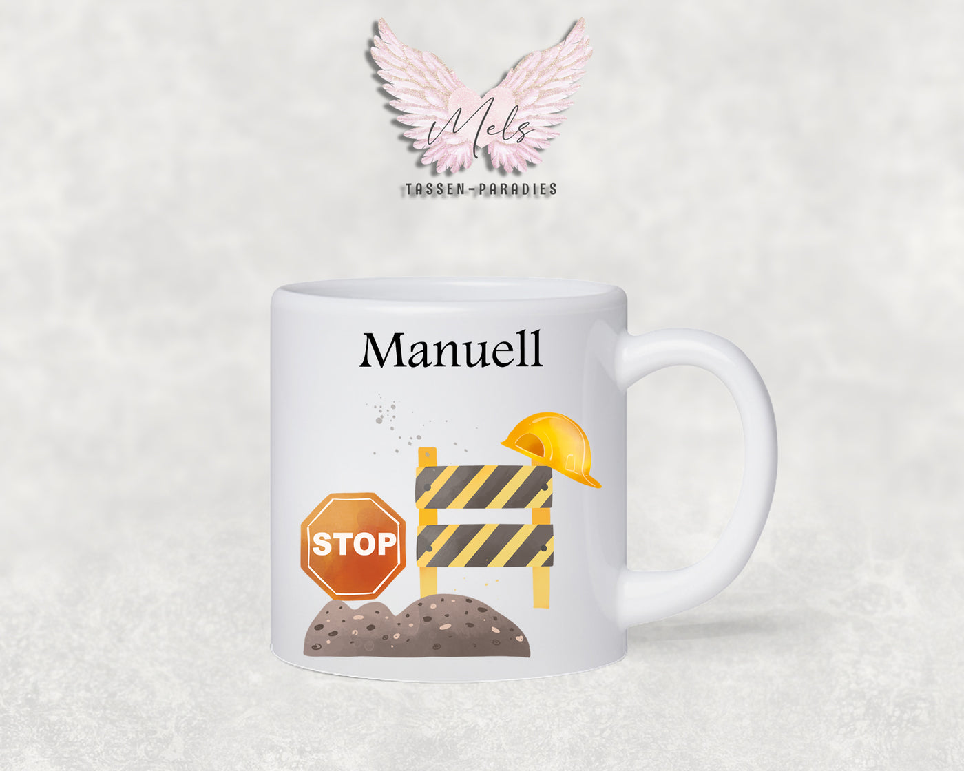 Personalisierte Kinder Tasse Baustelle 5 - mit und ohne Name