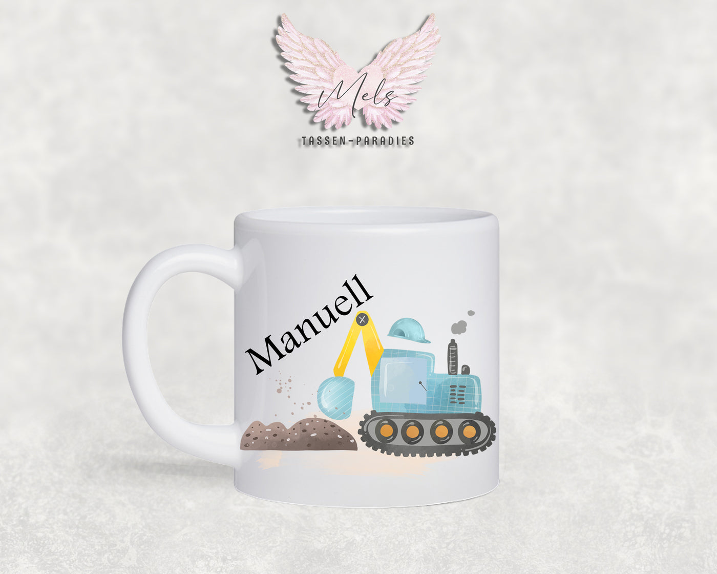 Personalisierte Kinder Tasse Baustelle 6 - mit und ohne Name