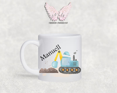 Personalisierte Kinder Tasse Baustelle 6 - mit und ohne Name