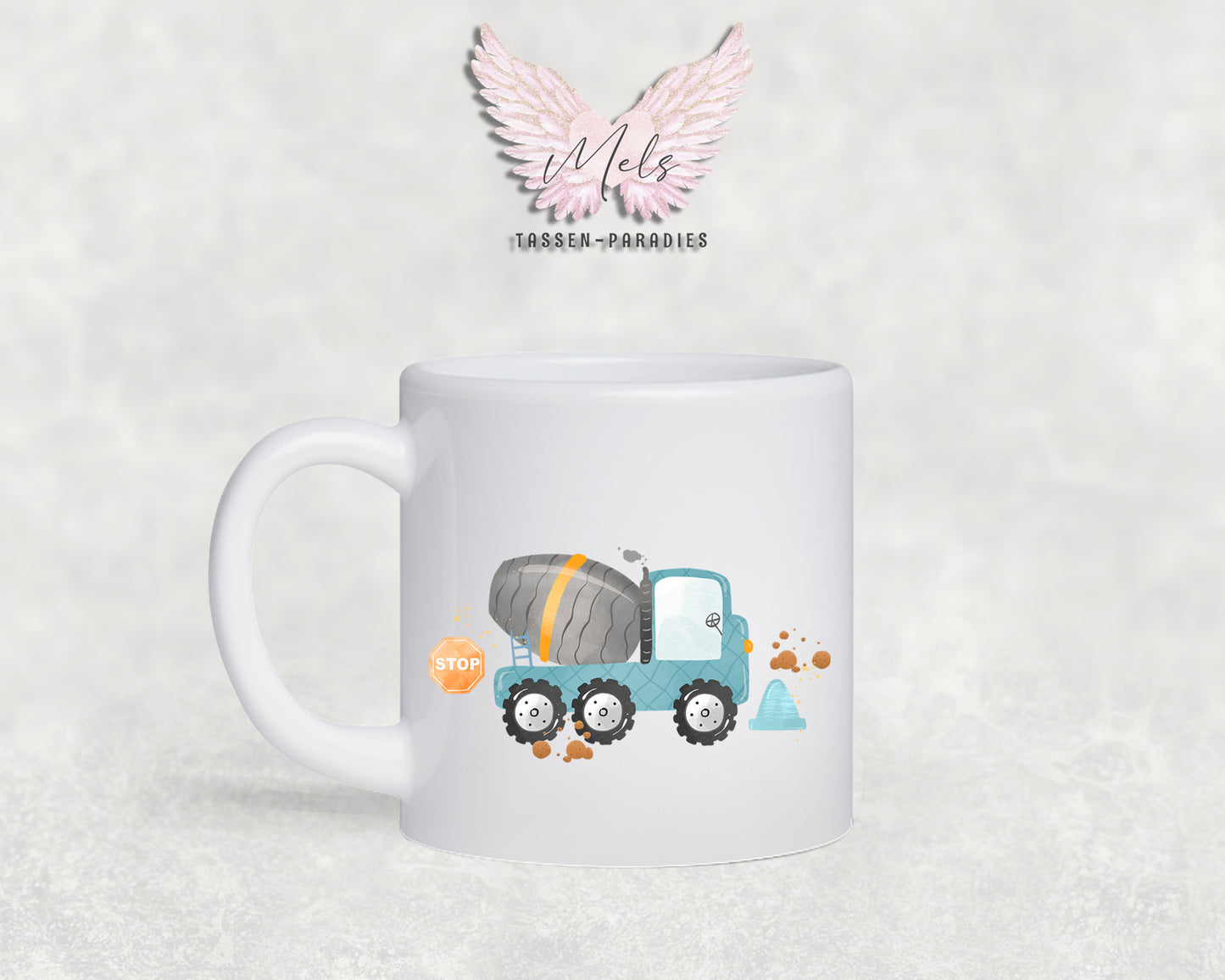 Personalisierte Kinder Tasse Baustelle 7 - mit und ohne Name