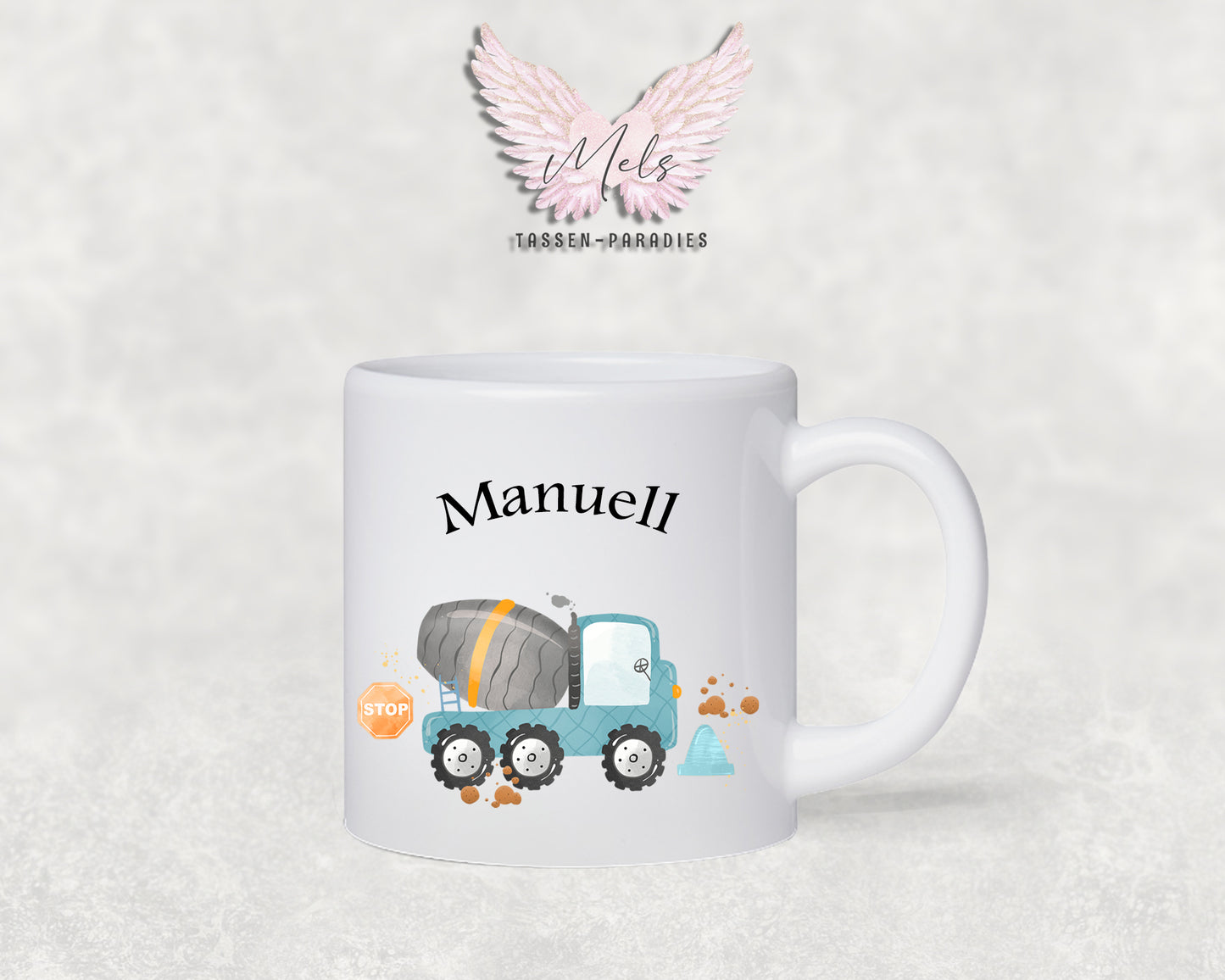 Personalisierte Kinder Tasse Baustelle 7 - mit und ohne Name