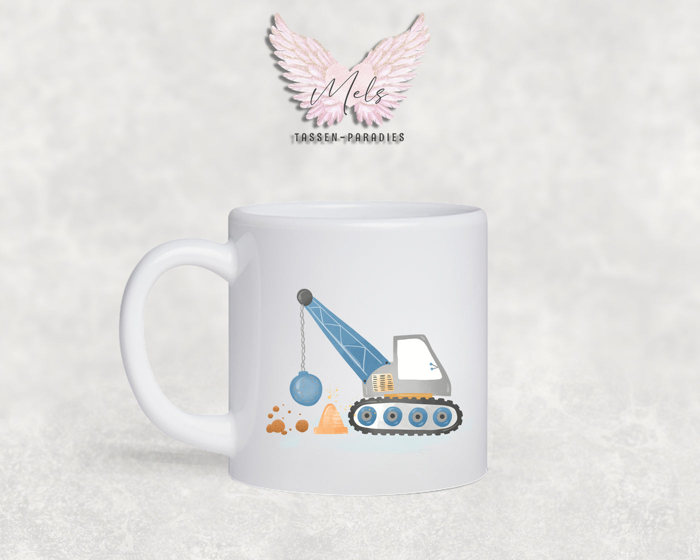 Personalisierte Kinder Tasse Baustelle 8 - mit und ohne Name