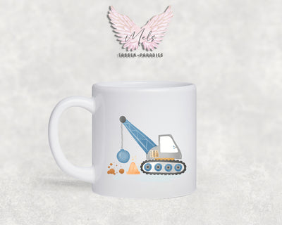 Personalisierte Kinder Tasse Baustelle 8 - mit und ohne Name